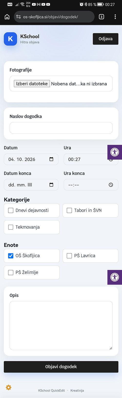 tudija primera os skofljica